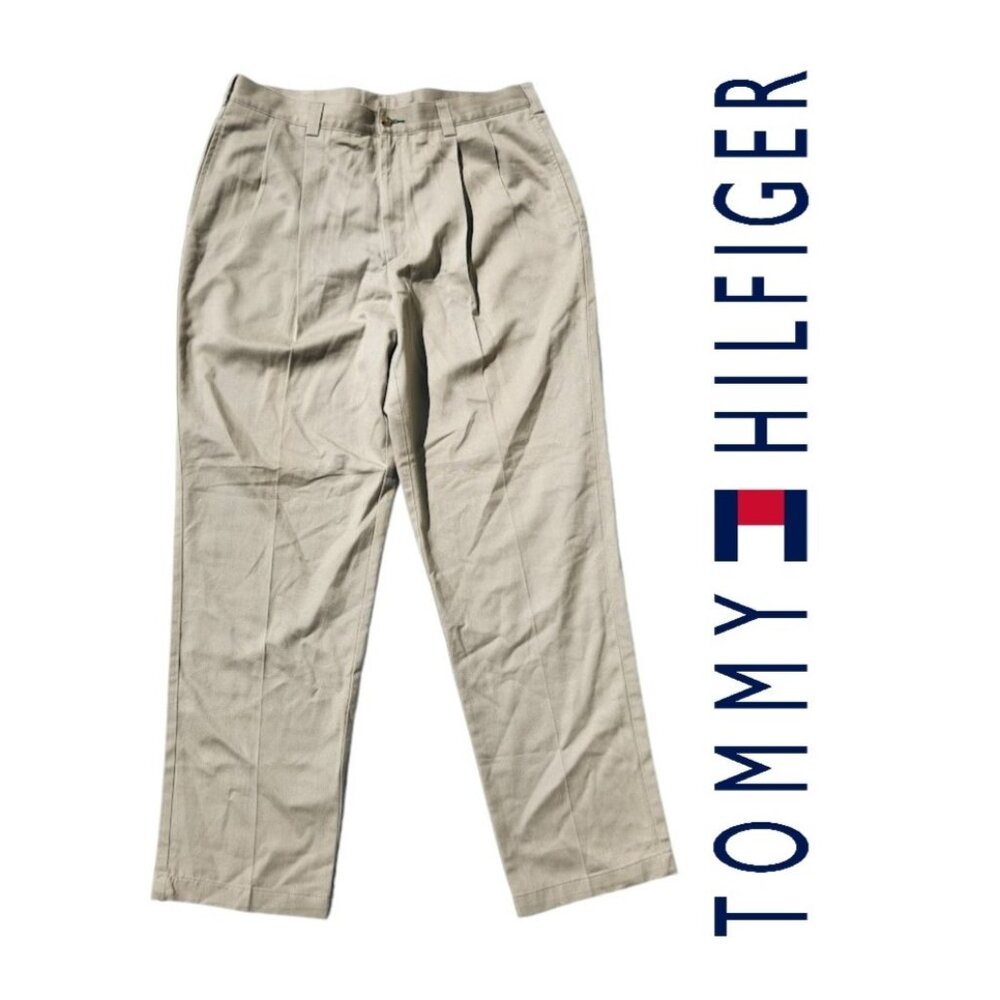 NEW 36 x 32 Tommy Hilfiger Pants Slacks work wear Khaki Dress Pant Beige 36x32